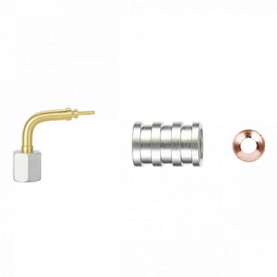 Фитинг угловой 90° с гайкой 1/4" SAE, 7/16"-20UNF (на трубку 2мм)